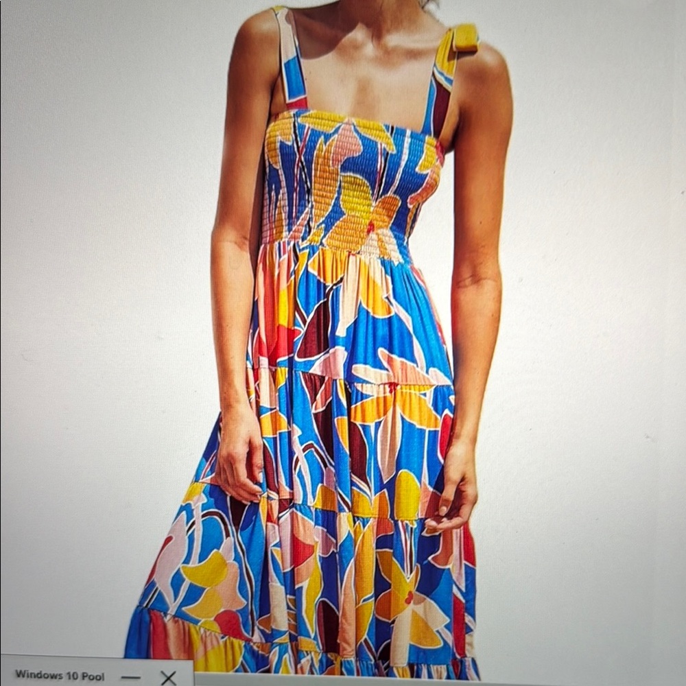 Colorful Floral Women's maxi tie Dress